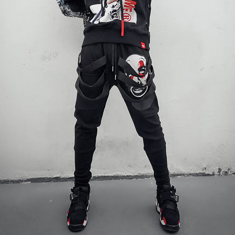 "CLOWN MASK" ELASTIC PANTS