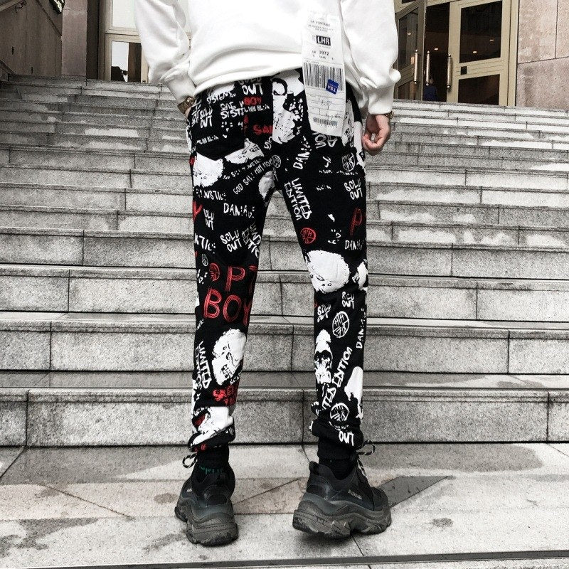 "LOVE SKULL" MESOL ELASTIC PANTS